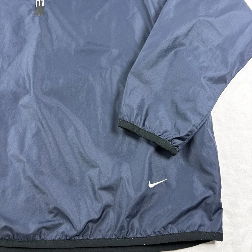 Vintage 90s Nike Jacket Mens 2XL Blue 1/4 Zip Windbreaker Pullover Spell Out